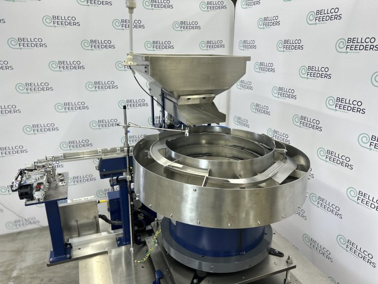 Bellco 1100mm bowl feeder system with its side shuttle escapement and lockable control box