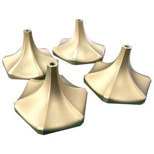 Turned brass conical components with a polished surface finish