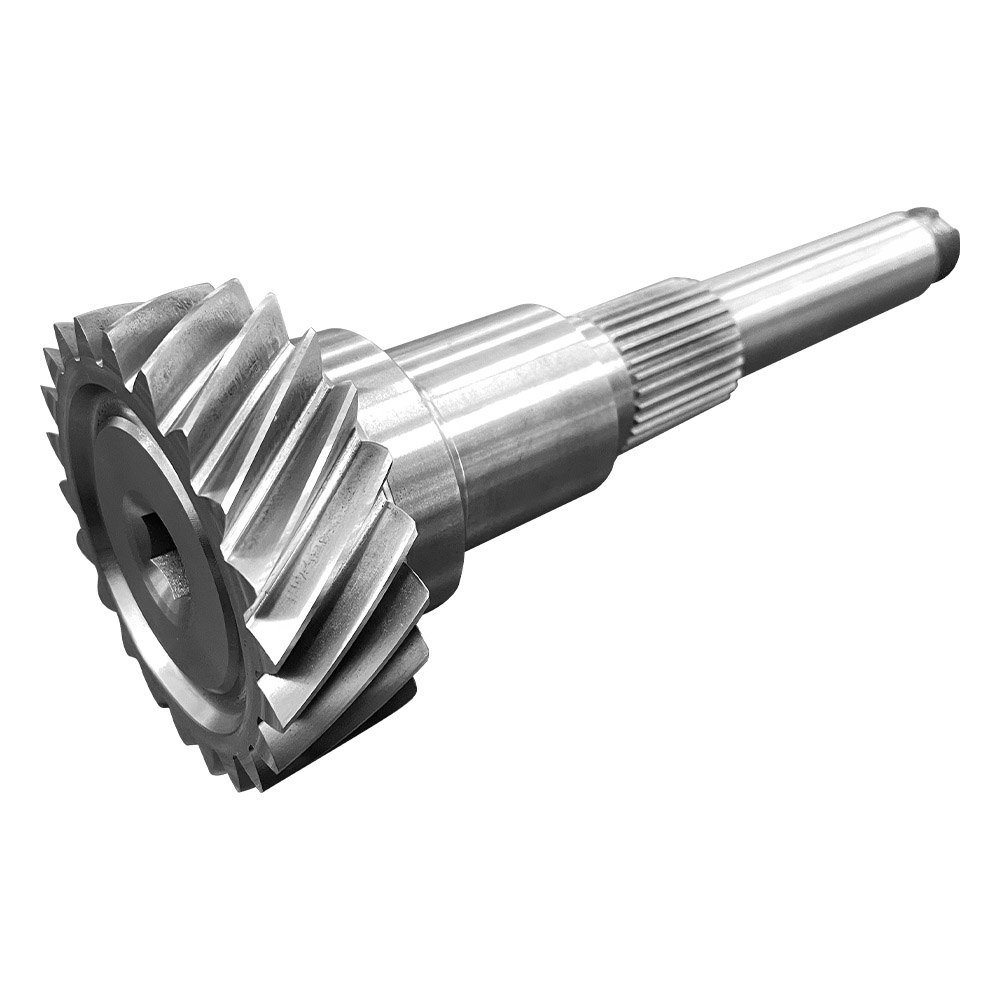 Machined helical gear and shaft assembly