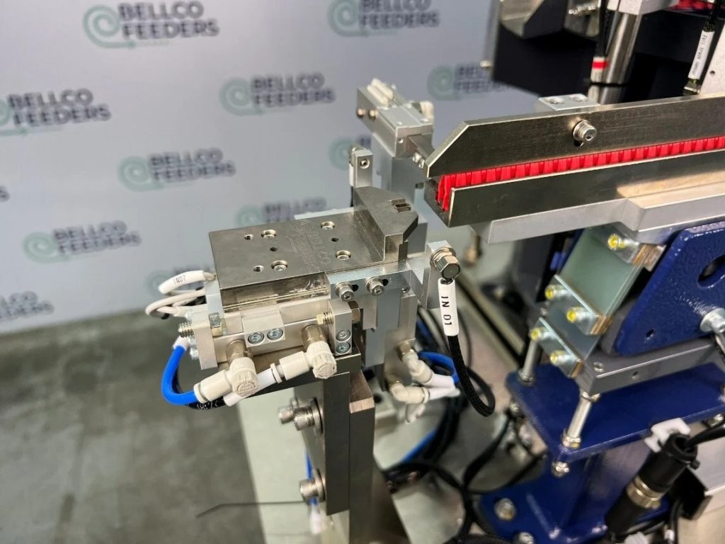 Bellco engineers building a custom parts feeding system in the Concord Township facility
